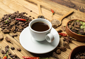 Cardamom Coffee, Cardamon Drink, Black Coffee with Kardamon, Cardamum Spice Beverage, Natural Tonic