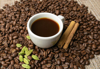 Cardamom Coffee, Cardamon Drink, Black Coffee with Kardamon, Cardamum Spice Beverage, Natural Tonic