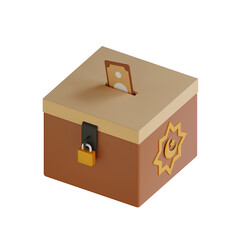 3D Model of Charity Box with Simple Design for Easy Fundraising.
3d illustration, 3d element, 3d rendering. 3d visualization isolated on a transparent background