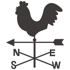 Rooster arrow weathervane illustration. - obrazy, fototapety, plakaty