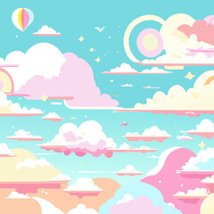 Clouds sky fantasy bright daylight dreamy high atmosphere colors vector