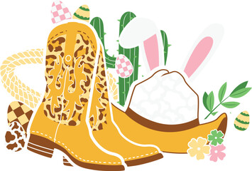 Western Easter Sublimation Illustration
