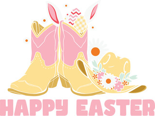 Western Easter Sublimation Illustration