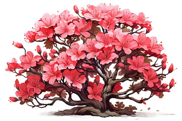 pink cherry blossom isolated on a Transparent background. Generative AI