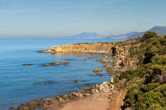 Algerian Mediterran&eacute;ean coastline landscape between Cherchell and Damous.