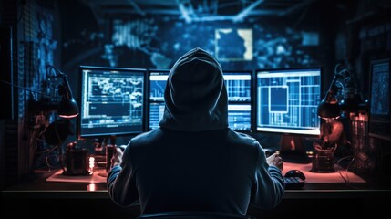 Hacker using computer virus for cyber attack, Payments System Hacking, Online Credit Cards Payment Security Concept.