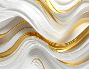 3d abstract gold wave wallpaper on a white background