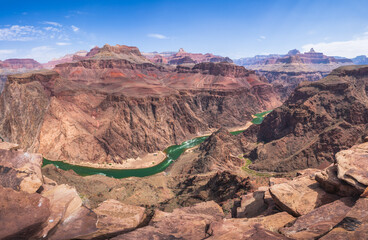 hiking the tonto trail in the grand canyon national park, arizona, usa