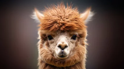 Vitrage gordijnen Lama close up of a llama
