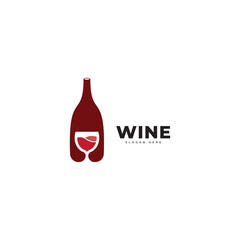 Wine logo. Logo for a liquor store, restaurant, or bar. Logo glass and bottle of wine with the inscription "wine bar". Vector illustration of the symbol.
