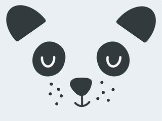 Cute panda smile face background. Vector illustration in flat style wallpaper.