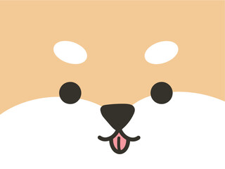 Cute dog face with tongue out. Vector illustration in flat style wallpaper.