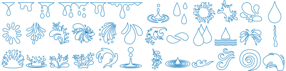 Water drops icon vector set. Water illustration sign collection. Spray symbol. Ocean logo. Sea mark.