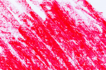 Red grungy crayons strockes texture background