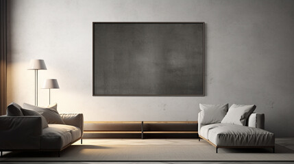Wall mock up in living room. Scandinavian interior. generative ai