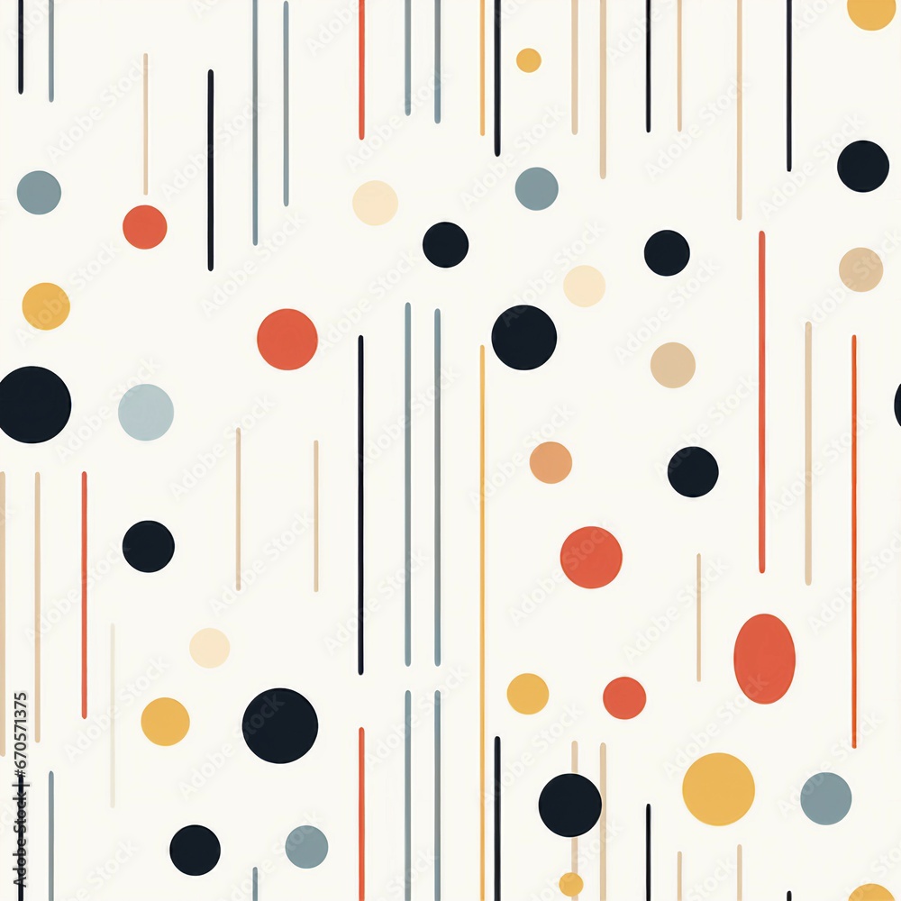 Aufkleber minimalist stripes and dots pattern