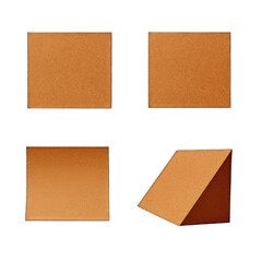 Piece of brown kraft pape isolated on transparent background
