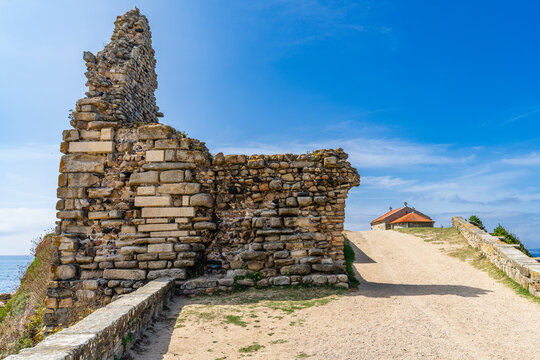 Torre de La Lanzada, remains of a castle of medieval origin, in Sanxenxo, Pontevedra, Galicia.