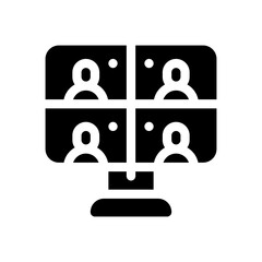 video conference glyph icon