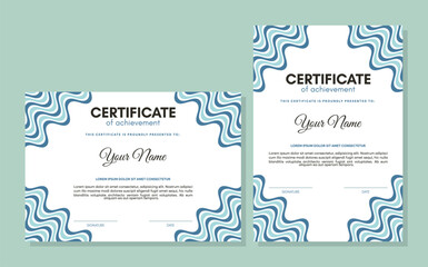 certificate of achievement template with line abstract