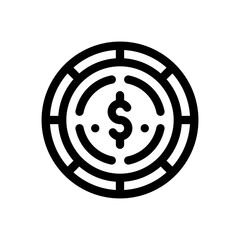 dollar coin line icon