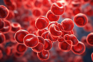 Blood cancer cells under the microscope close up macro