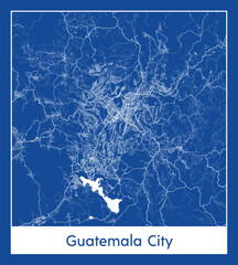 Guatemala City Guatemala North America City map blue print vector illustration
