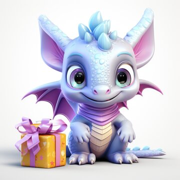 Little cute dragon with big kind eyes. A wonderful and sweet character.