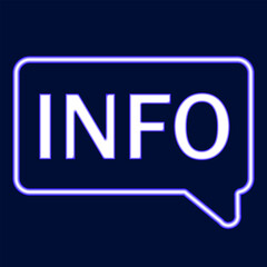 Vector bubble neon info.
Vector neon icon info blue