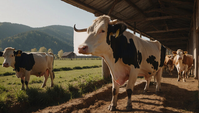 Dairy production on a modern farm, where robots milk cows, ensures large-scale production of cow's milk and is a successful enterprise.