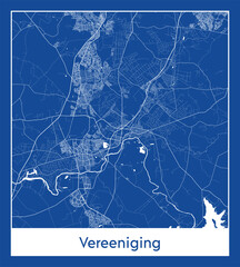 Vereeniging South Africa Africa City map blue print vector illustration