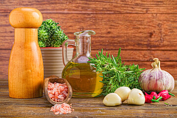 Rustic Still Life of Mediterranean Flavors with Country Details made up of Quality Ingredients