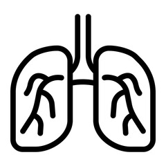 lungs line icon