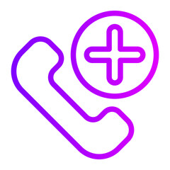 hospital phone gradient icon
