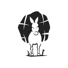Donkey logo template Isolated. Brand Identity. Icon Abstract Vector graphic