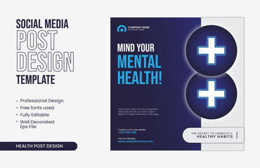 Health Social Media Post Design Template