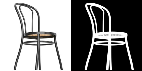 3D rendering illustration of a dining chair

