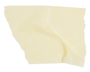 A piece of yellow paper tape on a blank background.