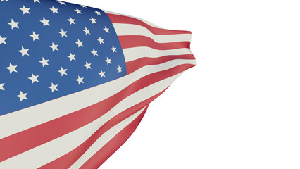 Obraz premium American flag on transparent background. Waving US flag. 3d rendering. 