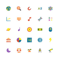Education subject icon set - Flat color