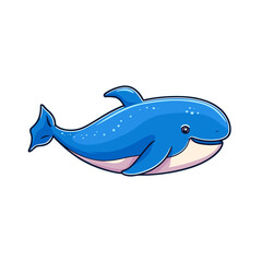 Obraz premium Cute Blue Whale , Cartoon , Illustration, Cartoon PNG