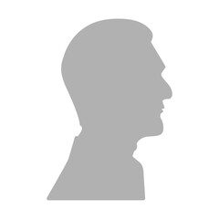 Vector illustration. Gray silhouette of a elderly man on a white background. Suitable for social media profiles, icons, screensavers and as a template.