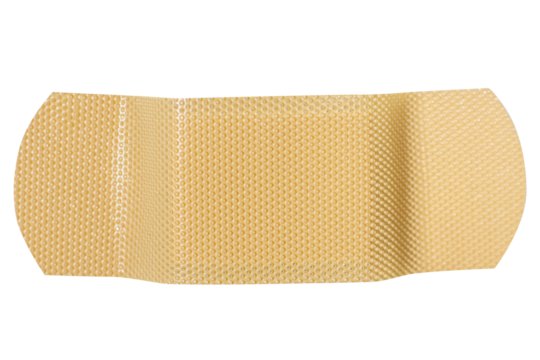 Yellow flesh-colored patch on a blank background.