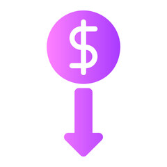 price down gradient icon