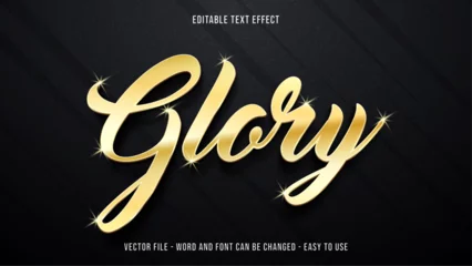 Foto op Plexiglas Editable luxury text effect, golden text style © Mulart Gallery