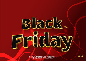 Black Friday 3d editable text effect premium vectors