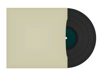 Gramophone disk in paper pack. vector