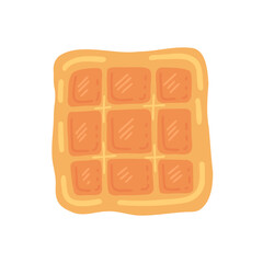 Belgian waffle, breakfast. Vector Illustration for printing, backgrounds, covers and packaging. Image can be used for greeting cards, posters, stickers and textile. Isolated on white background.