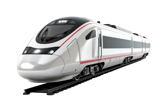 Modern High-Speed Train on Transparent Background