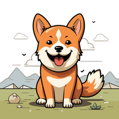 Cute Shiba Inu Dog Confuse , Cartoon , Illustration, Cartoon PNG